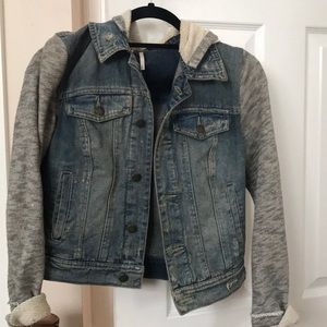 Free People Sweatshirt Jean Jacket